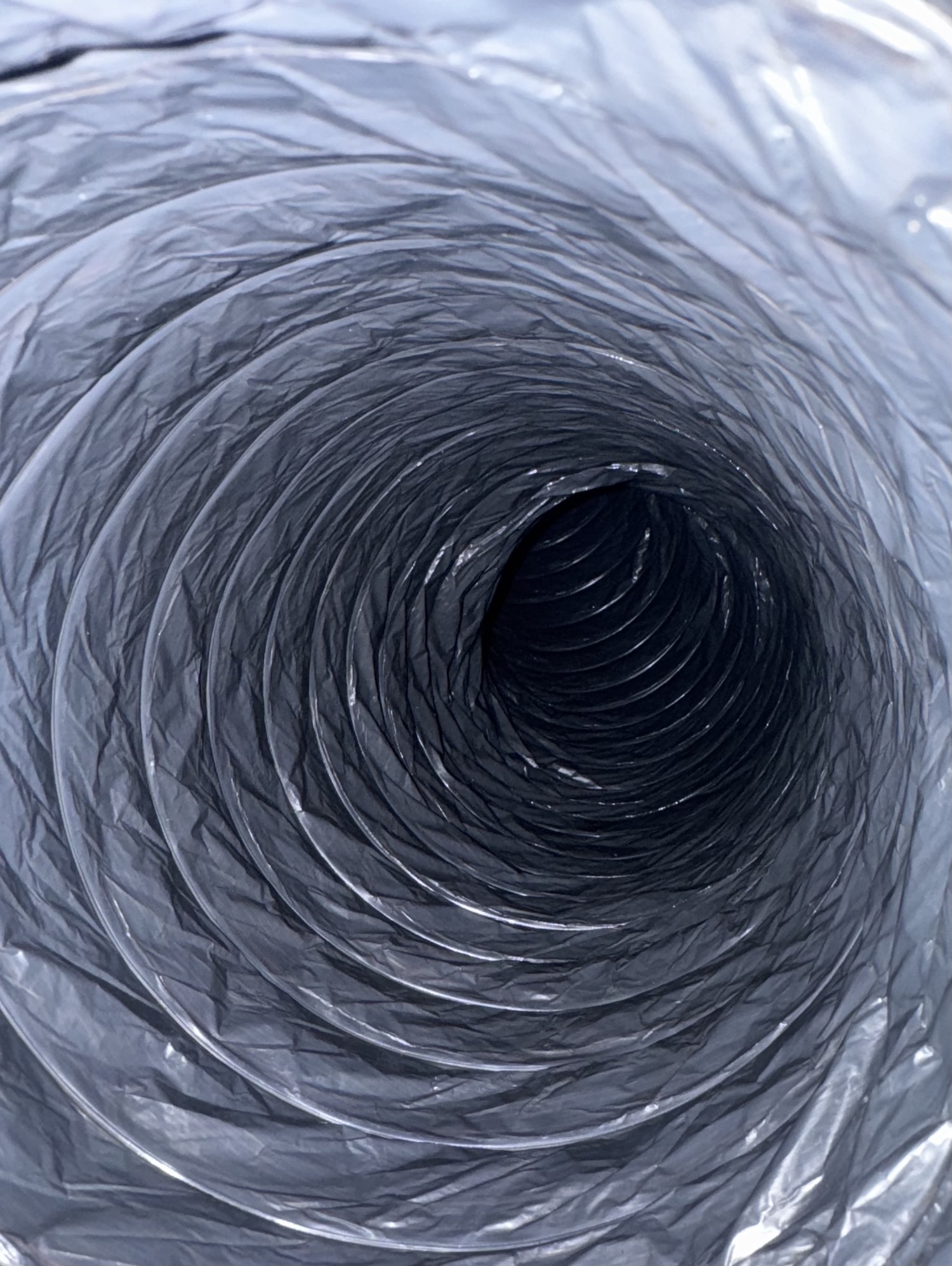 Clean flex air duct after source-removal air duct cleaning